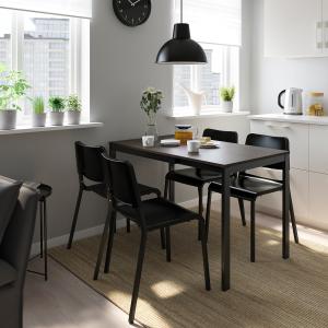 IKEA - TEODORES mesa y 4 sillas, negro marrón oscuronegro,…