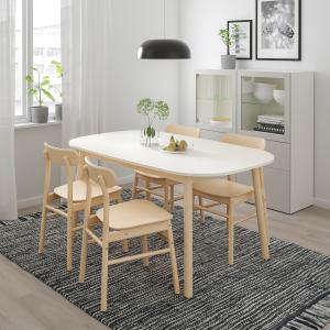 IKEA - RÖNNINGE mesa y 4 sillas, blancoabedul, 160x95 cm bl…