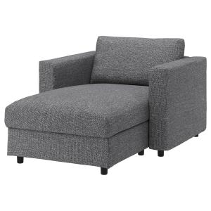 IKEA - funda chaiselongue, Lejde grisnegro Lejde gris/negro
