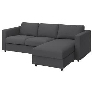 IKEA - funda sofá 3 plazas chaiselongue, Hallarp gris Halla…