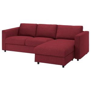 IKEA - funda para sofá de 3 plazas,  chaiselongueLejde rojo…