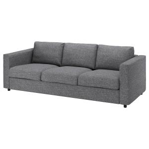 IKEA - Funda para sofá de 3 plazas Lejde gris/negro