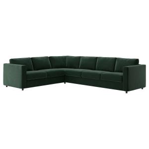 IKEA - funda para sofá 5 plazas esquina, Djuparp verde oscu…