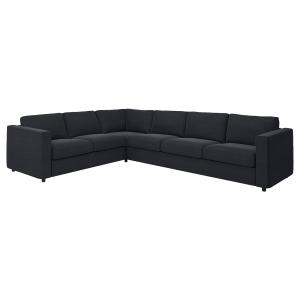 IKEA - funda para sofá 5 plazas esquina, Saxemara negro-azu…