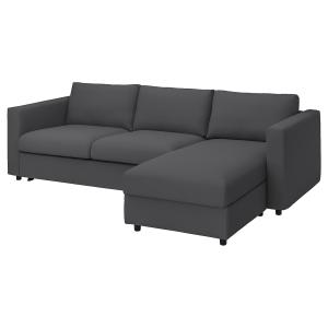 IKEA - funda sofá cama 3 chaiselongue, Hallarp gris - Hemos…