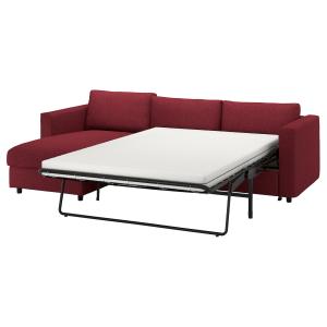 IKEA - funda sofá cama 3,  chaiselongueLejde rojomarrón  ch…