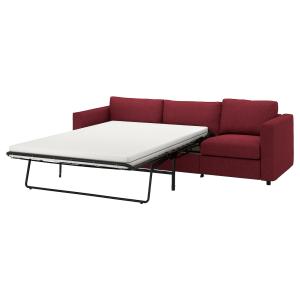 IKEA - funda sofá cama 3, con reposabrazos anchosLejde rojo…
