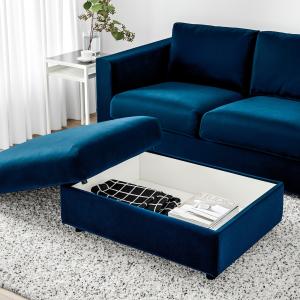 IKEA - reposapiés con almacenaje, Djuparp azul verdoso oscu…