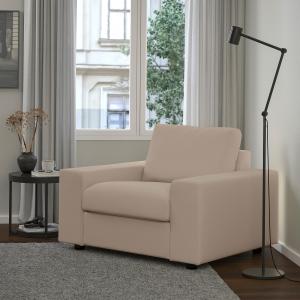 IKEA - sillón, con reposabrazos anchosHallarp beige con rep…