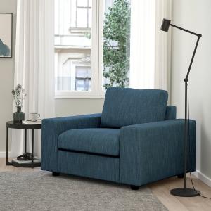 IKEA - sillón, con reposabrazos anchosHillared azul oscuro…