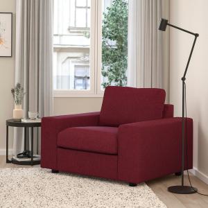 IKEA - sillón, con reposabrazos anchosLejde rojomarrón con…