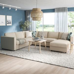 IKEA - sofá 5 plazas esquina,  chaiselongueHallarp beige -…