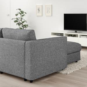 IKEA - sofá 5 plazas esquina,  chaiselongueLejde grisnegro…