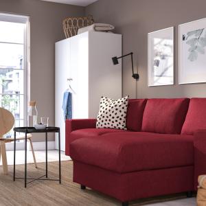 VIMLE sofá cama de 2 plazas, con reposabrazos anchos/Lejde gris/negro - IKEA