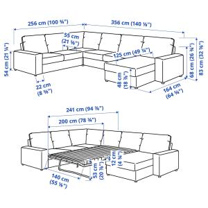 IKEA - sofá cama esquina 5  chaiselongue, con reposabrazos…