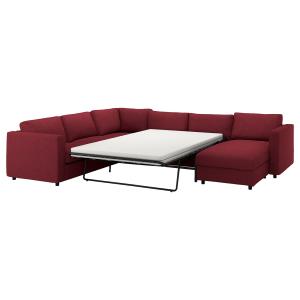 IKEA - sofá cama esquina 5,  chaiselongueLejde rojomarrón -…