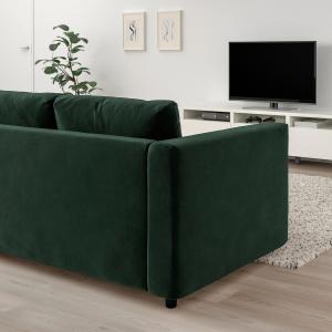 IKEA - sofá rinconera de 4 plazas, Djuparp verde oscuro Dju…