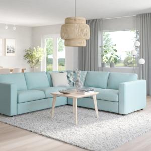 IKEA - sofá rinconera de 4 plazas, Saxemara azul claro - He…