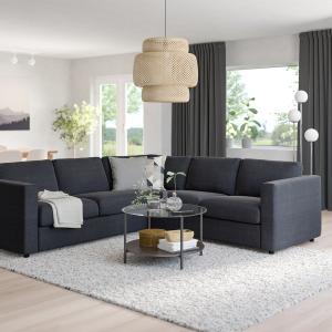 IKEA - sofá rinconera de 4 plazas, Saxemara negro-azul - He…