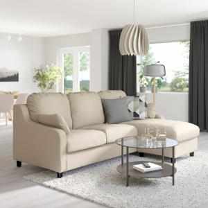 IKEA - sofá 3 plazas con chaiselongue, Hakebo beige Hakebo…