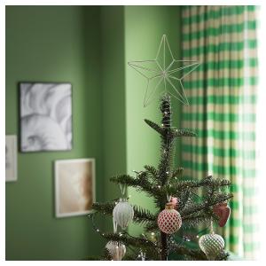 IKEA - estrella punta árbol Navidad, gris plata, 25 cm gris…