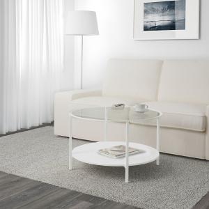 IKEA - mesa de centro, blancovidrio, 75 cm blanco/vidrio