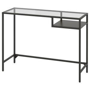 IKEA - mesa para portátil, negro-marrónvidrio, 100x36 cm ne…
