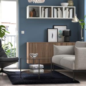 IKEA - alfombra, pelo largo, azul oscuro, 133x195 cm azul o…