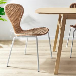 IKEA - ÄLVSTA Mesa y 4 sillas bambú claro/ratán blanco