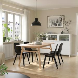 IKEA - ODGER mesa y 4 sillas, bambúantracita, 180x90 cm bam…