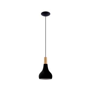 EGLO Lámpara colgante Sabinar, 1 luz, negra, Ø 18 cm