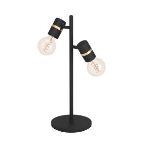 EGLO Lámpara de mesa Lurone, negra, 2 luces