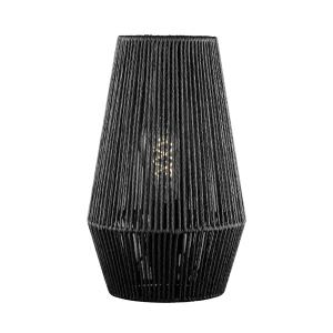 HELL Lámpara de mesa Rope de papel, negra, Ø 20 cm