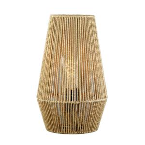 HELL Lámpara de mesa Rope de papel, marrón, Ø 20 cm