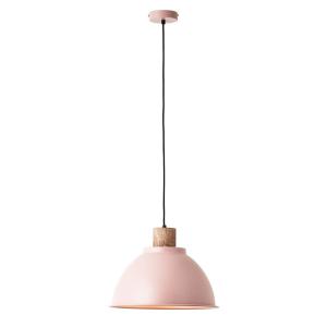 Brilliant Lámpara colgante Erena, madera, rosa claro