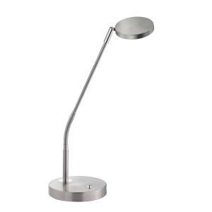 FH Lighting Lámpara de mesa LED Lunia, atenuable, níquel ma…