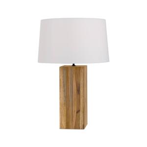 ORION Lámpara de mesa Dallas con base cuboide de madera