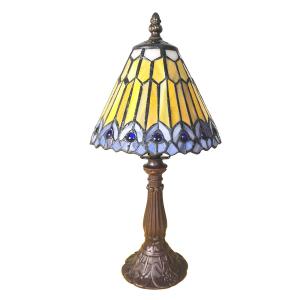 Clayre&Eef Lámpara de mesa 5LL-6110 en estilo Tiffany, marr…
