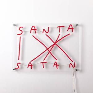 SELETTI Aplique decorativo LED Santa-Satan, rojo