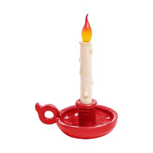 SELETTI Lámpara de mesa LED Grimm Bugia forma vela rojo