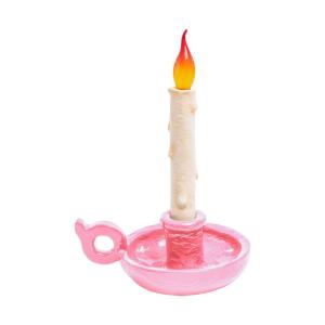 SELETTI Lámpara de mesa LED Grimm Bugia forma vela rosa