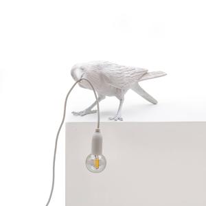 SELETTI De mesa LED decorativa Bird Lamp, juego, blanca