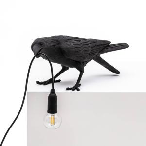 SELETTI Lámpara de mesa LED Bird Lamp, juego, negra