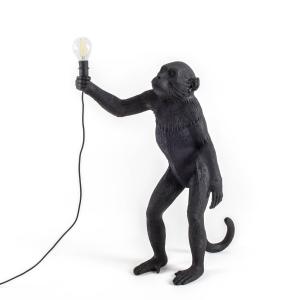 SELETTI Lámpara LED terraza Monkey Lamp de pie negra