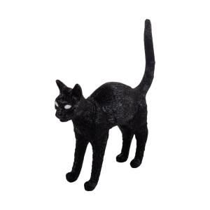 SELETTI Lámpara de mesa decorativa LED Jobby The Cat negra
