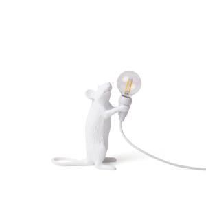 SELETTI Lámpara de mesa LED Mouse Lamp USB de pie blanca