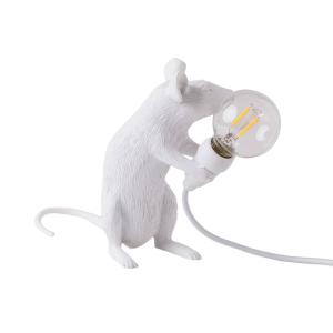 SELETTI Lámpara de mesa LED Mouse Lamp USB sentado blanco