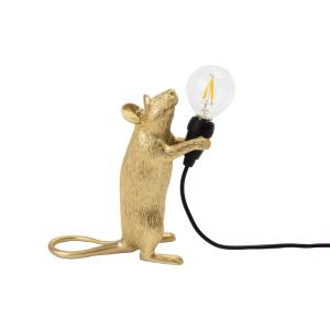 SELETTI Lámpara de mesa LED Mouse Lamp USB de pie dorado