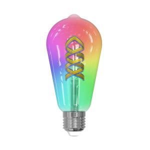 Prios Smart LED, E27, ST64, 4W, RGB, Tuya, WLAN, transparen…