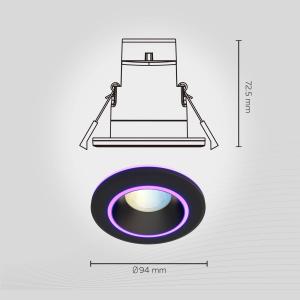 Calex Smart Halo downlight empotrada CCT RGB negro